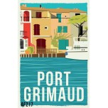 AF217- Lot de 5 Affiches Port Grimaud- 20x30cm